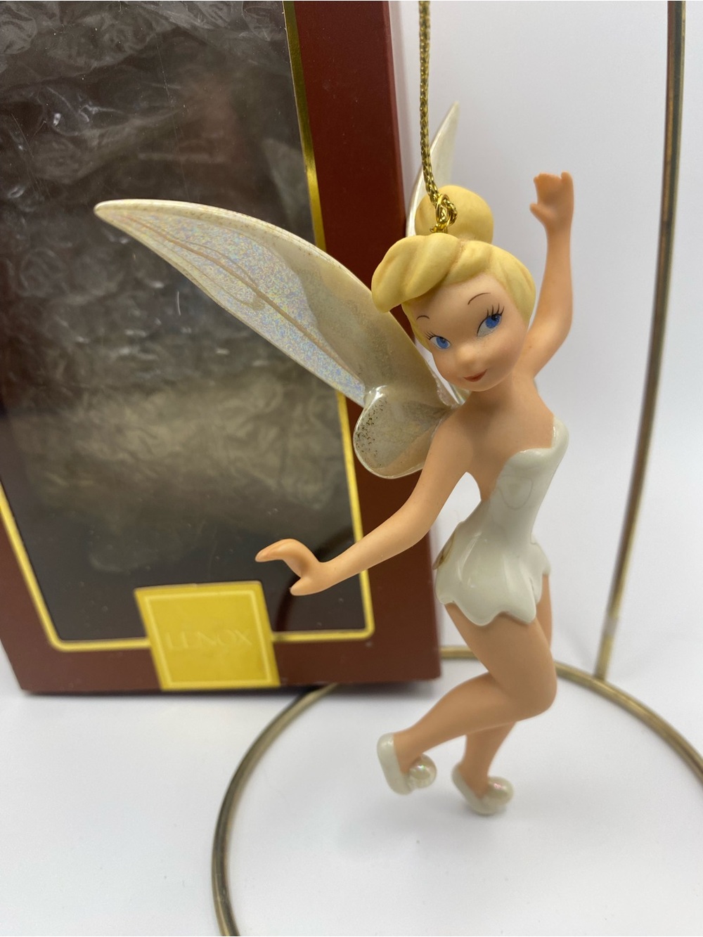 Vintage Retired Disney Lenox 1st Tinker Bell Porcelain Ornament Peter Pan